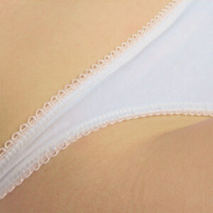 close up of woman's white bikini underpants Dr. Christine Rodgers Denver Plastic Surgery
