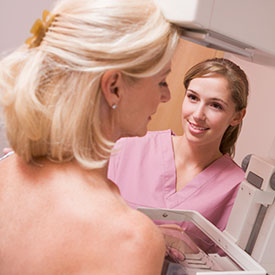 Woman receiving a mammogram thumbnail